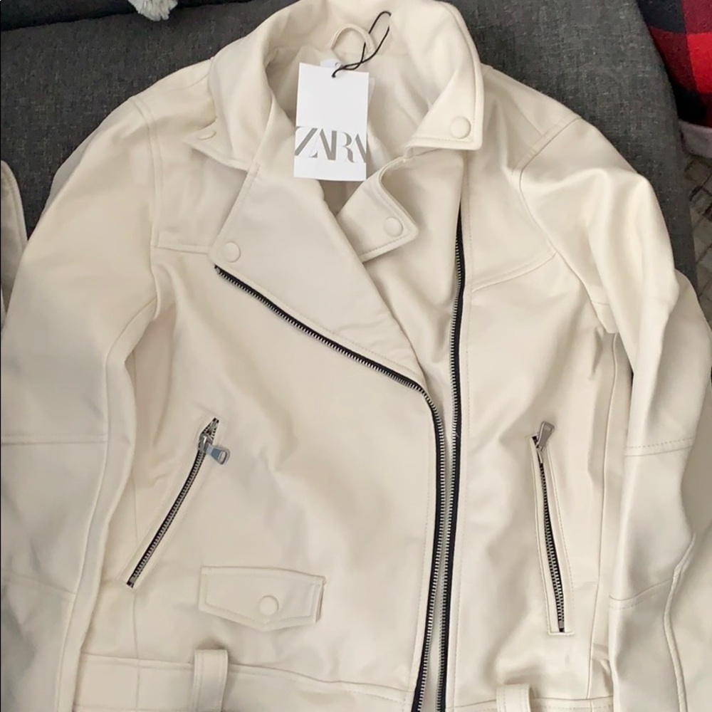 Zara girls size 13/14 pleather biker jacket. New.